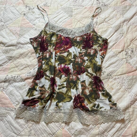 cato vintage y2k fairy floral sparkle lace trim babydoll style cami medium - Picture 1 of 7